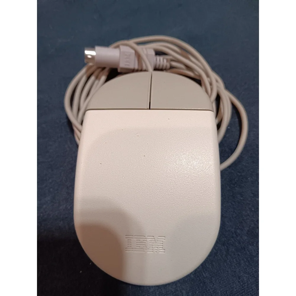 Vintage‎ IBM PS/2 2-Button Wired Ball Mouse 96F9275 96F9274 Beige Retro PC